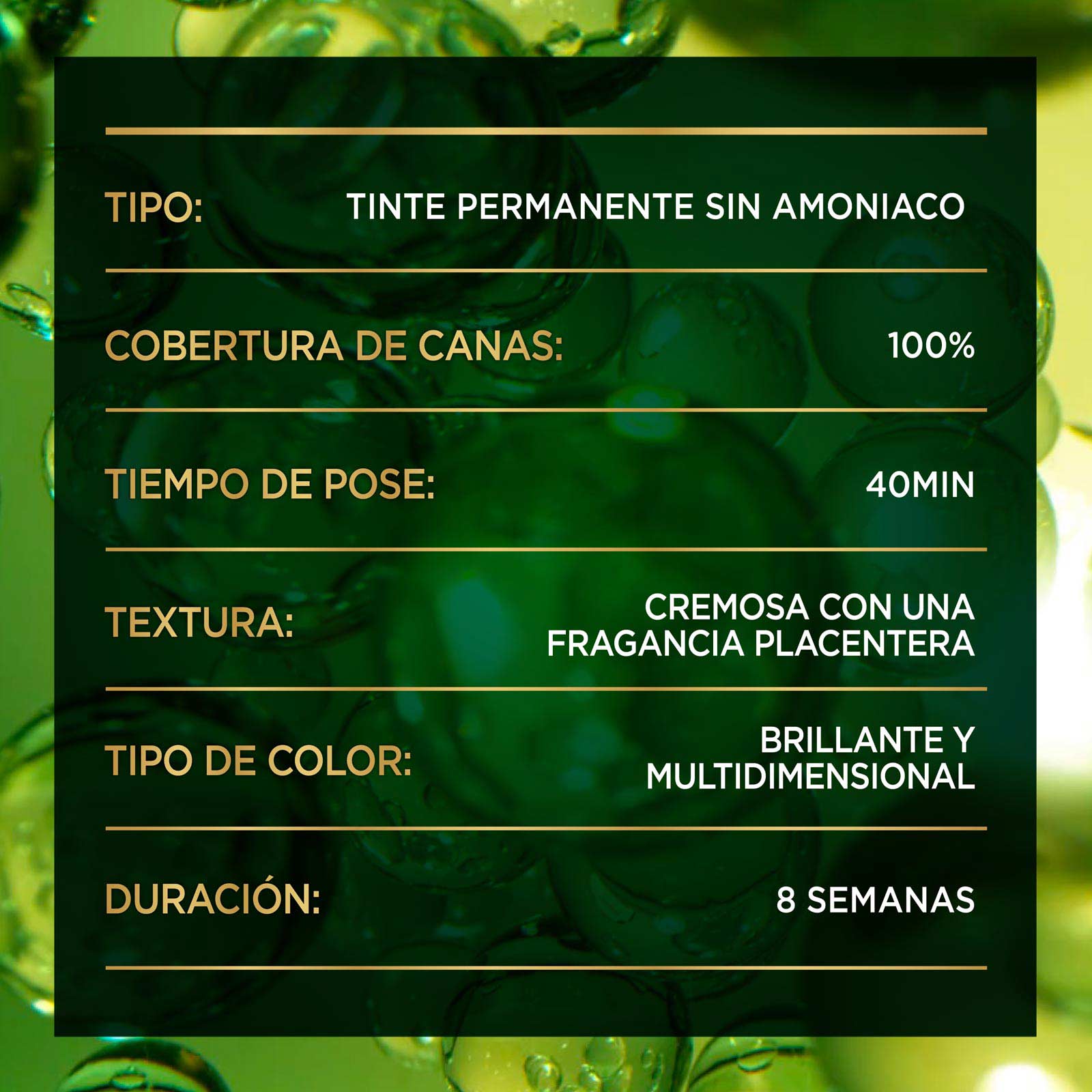 COLORACIÓN SIN AMONIACO NUTRISSE OLEOS TARJETA INFORMACION