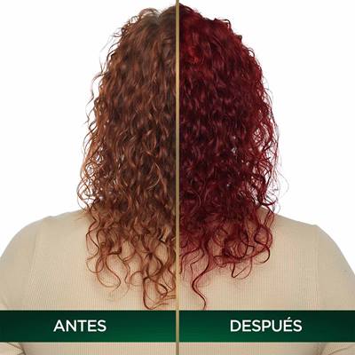 COLORACIÓN SIN AMONIACO NUTRISSE OLEOS TONO 6.66 RUBIO ROJIZO PROFUNDO ANTES Y DESPUES