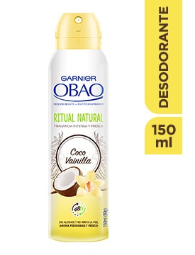 antitranspirante obao ritual natural spray coco vainilla 4