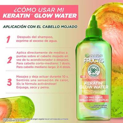 Cómo usar Keratin Glow Water de Garnier