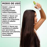 GARNIER, GARNIER FRUCTIS, FRUCTIS, CUIDADO DEL CABELLO, ADIÓS ESPONJADO, CABELLO CON FRIZZ, FRIZZ, TRATAMIENTO ALISADOR, LISO DIAMANTE, SPRAY LISO DIAMANTE, FRUCTIS LISO DIAMANTE, CABELLO BRILLANTE