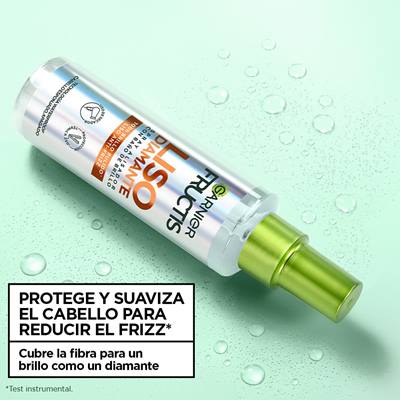 GARNIER, GARNIER FRUCTIS, FRUCTIS, CUIDADO DEL CABELLO, ADIÓS ESPONJADO, CABELLO CON FRIZZ, FRIZZ, TRATAMIENTO ALISADOR, LISO DIAMANTE, SPRAY LISO DIAMANTE, FRUCTIS LISO DIAMANTE, CABELLO BRILLANTE, CABELLO SUAVE