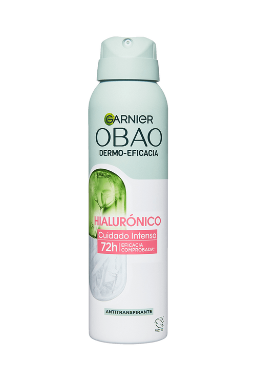 Garnier Obao Dermoeficacia Aerosol Hialurónico Cuidado Intenso Antitranspirante Eficacia Vegano Crueltyfree Sin Alcohol No irrita la piel Front Shot