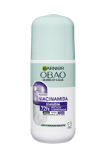 Garnier Obao Dermoeficacia Roll On Niacinamida Invisible Antitranspirante Eficacia Anti Manchas Vegano Crueltyfree Sin Alcohol No irrita la piel Front Shot