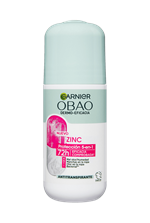 Garnier Obao Dermoeficacia Roll On Zinc 5 en 1 Multibeneficios Antibacterial Antitranspirante Eficacia Vegano Crueltyfree Sin Alcohol No irrita la piel Front Shot