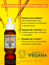 Para que sirve el sérum de noche Garnier Express Aclara con vitamina C
